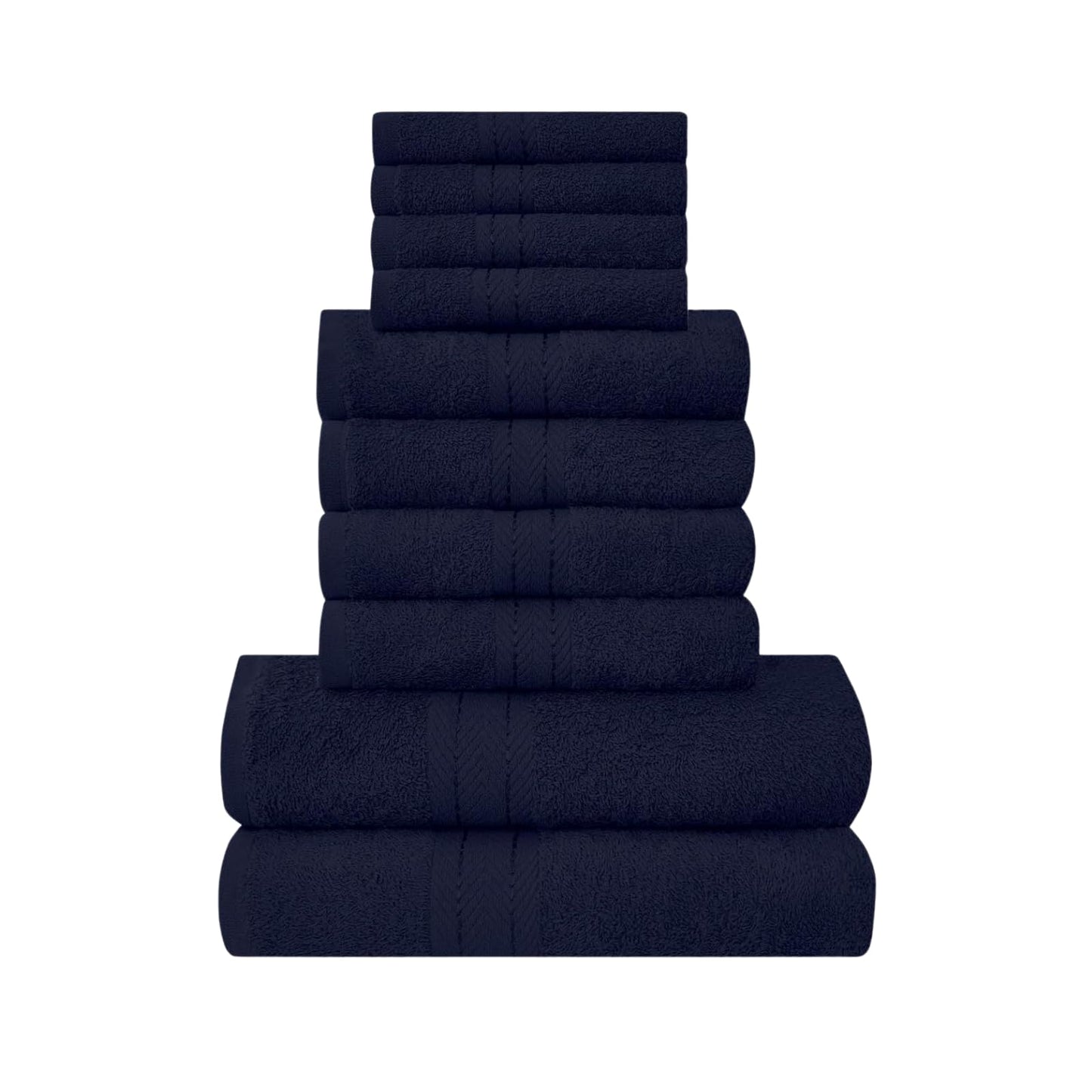 NFK TEXTILE Ultimate Luxury Towel Set - 10 Piece 100% Egyptian Cotton, Soft, Absorbent & Extra Large 4 Face, 4 Hand, 2 Bath Towels