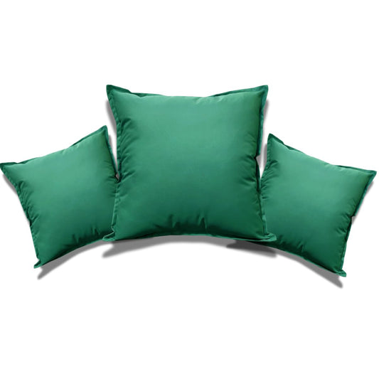 NFK Textile Waterproof Garden Pillow Covers Soft Cushion Cover Furniture Decorative Indoor & Outdoor Living Room Cushion Seats Patio (Dark Green, Pack of 2 (45x45 cm))