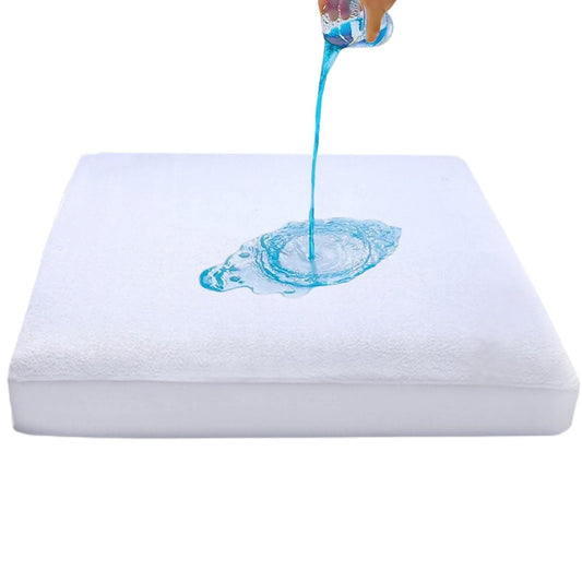 NFK Terry Cotton 38cm Depth Fitted Terry Towel Mattress Protector Topper Cover Bed Sheets Waterproof Mattress Protectors Breathable Mattress