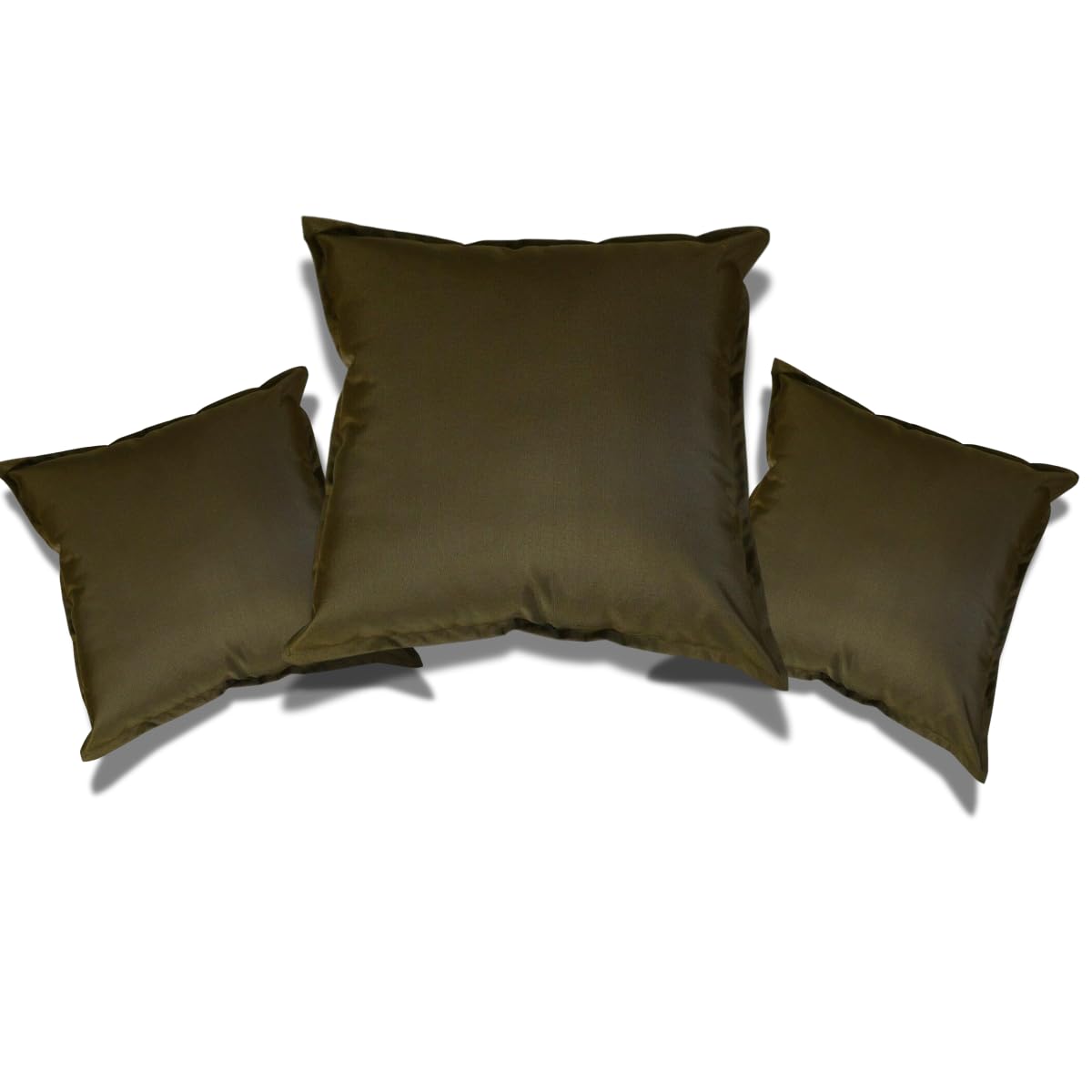 NFK Textile Waterproof Garden Pillow Covers Soft Cushion Cover Furniture Decorative Indoor & Outdoor Living Room Cushion Seats Patio (Dark Brown, Pack of 2 (60x60 cm))