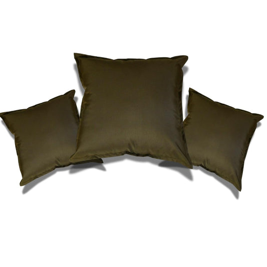 NFK Textile Waterproof Garden Pillow Covers Soft Cushion Cover Furniture Decorative Indoor & Outdoor Living Room Cushion Seats Patio (Dark Brown, Pack of 2 (60x60 cm))