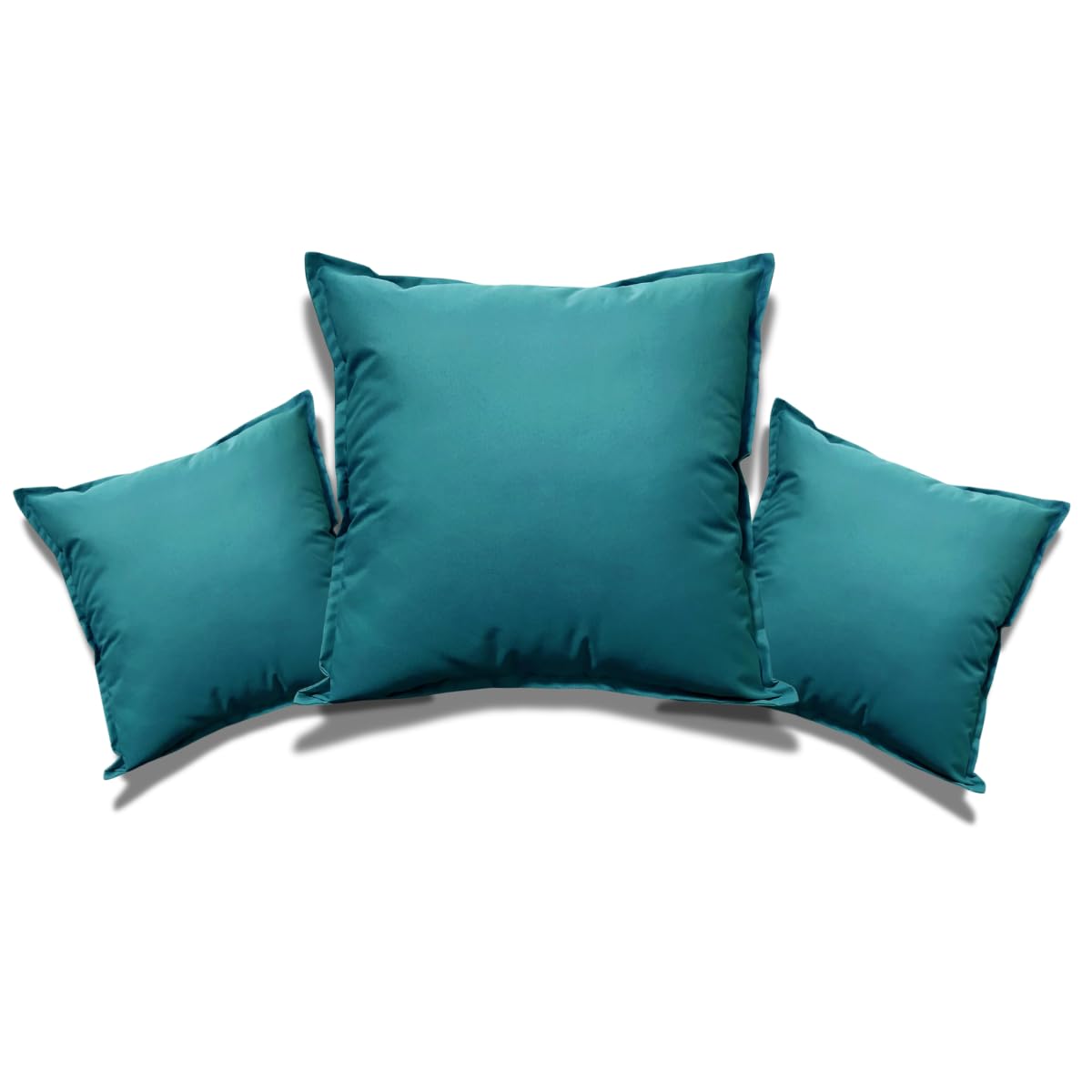 NFK Textile Waterproof Garden Pillow Covers Soft Cushion Cover Furniture Decorative Indoor & Outdoor Living Room Cushion Seats Patio (Teal, Pack of 1 (60x60 cm))