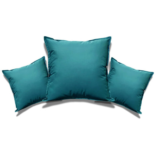NFK Textile Waterproof Garden Pillow Covers Soft Cushion Cover Furniture Decorative Indoor & Outdoor Living Room Cushion Seats Patio (Teal, Pack of 1 (60x60 cm))
