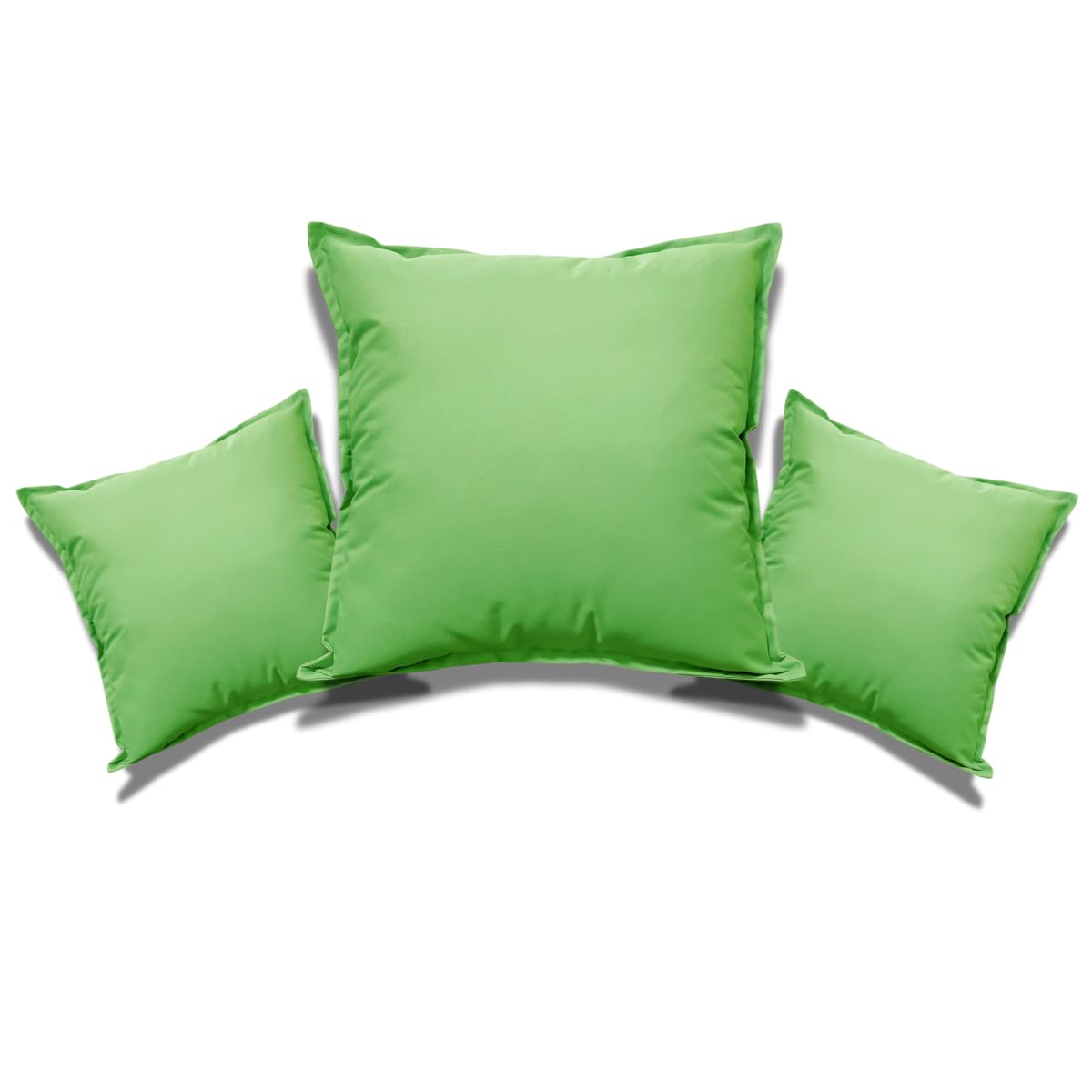 NFK Textile Waterproof Garden Pillow Covers Soft Cushion Cover Furniture Decorative Indoor & Outdoor Living Room Cushion Seats Patio (Light Green, Pack of 2 (60x60 cm))