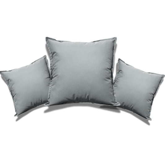 NFK Textile Waterproof Garden Pillow Covers Soft Cushion Cover Furniture Decorative Indoor & Outdoor Living Room Cushion Seats Patio (Silver, Pack of 1 (60x60 cm))