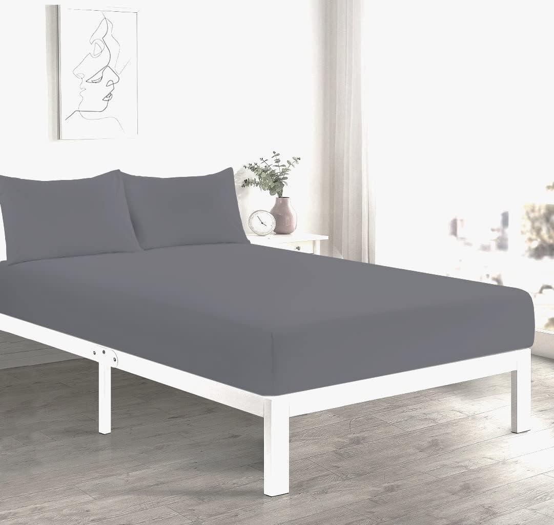 100% Polycotton 40cm Fitted Sheet Super Soft & Warm Cozy Fitted Sheets for Adjustable Bed Extra Deep Fitted Sheet