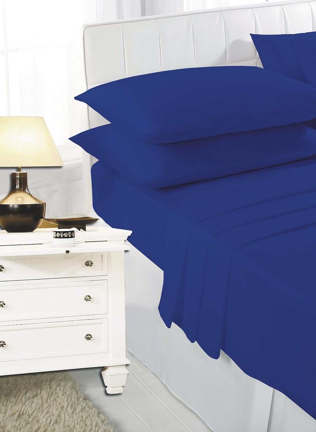 100% Polycotton 40cm Fitted Sheet Super Soft & Warm Cozy Fitted Sheets for Adjustable Bed Extra Deep Fitted Sheet