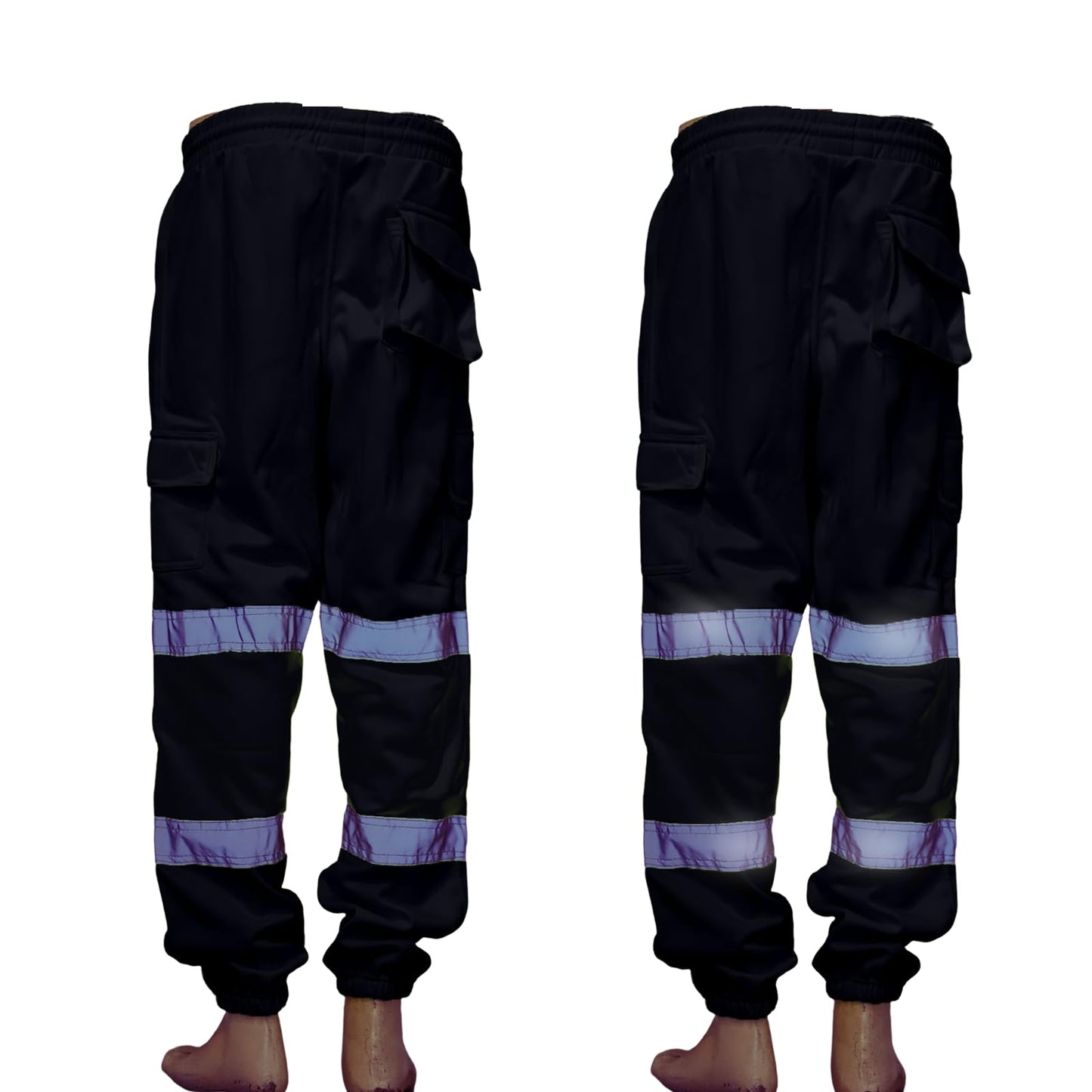 NFK TEXTILE 100% Polyester Hi Viz Mens Work Trousers Mens Safety Reflective Pant Workwear Hi Viz Trouser for Men Work Utility Safety Jogger High Visibility Trouser