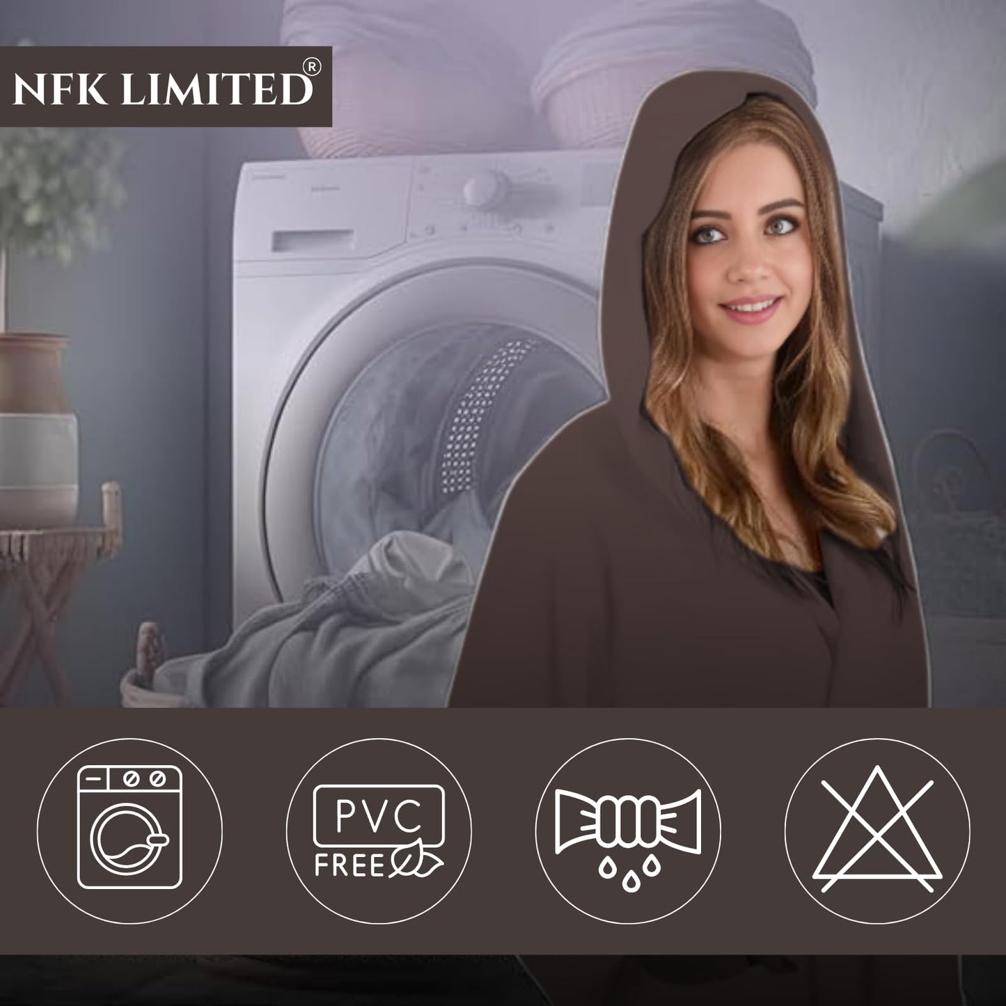 NFK TEXTILE Bathrobes 100% Egyptian Cotton soft Terry Toweling Luxury Dressing Gown Unisex Hooded Bathrobes Extra Absorbent Hotel Quality 650 GSM Cosy Dressing Gowns