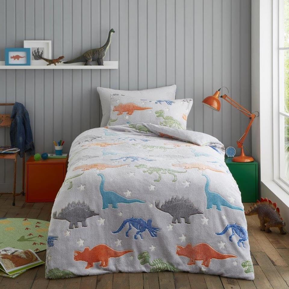 NFK TEXTILE Teddy Fleece Glow in The Dark Duvet Cover Sets Soft Warm & Cozy Fleece Winter Quilt Cover Bedding Set Kids Adult Duvet Covers