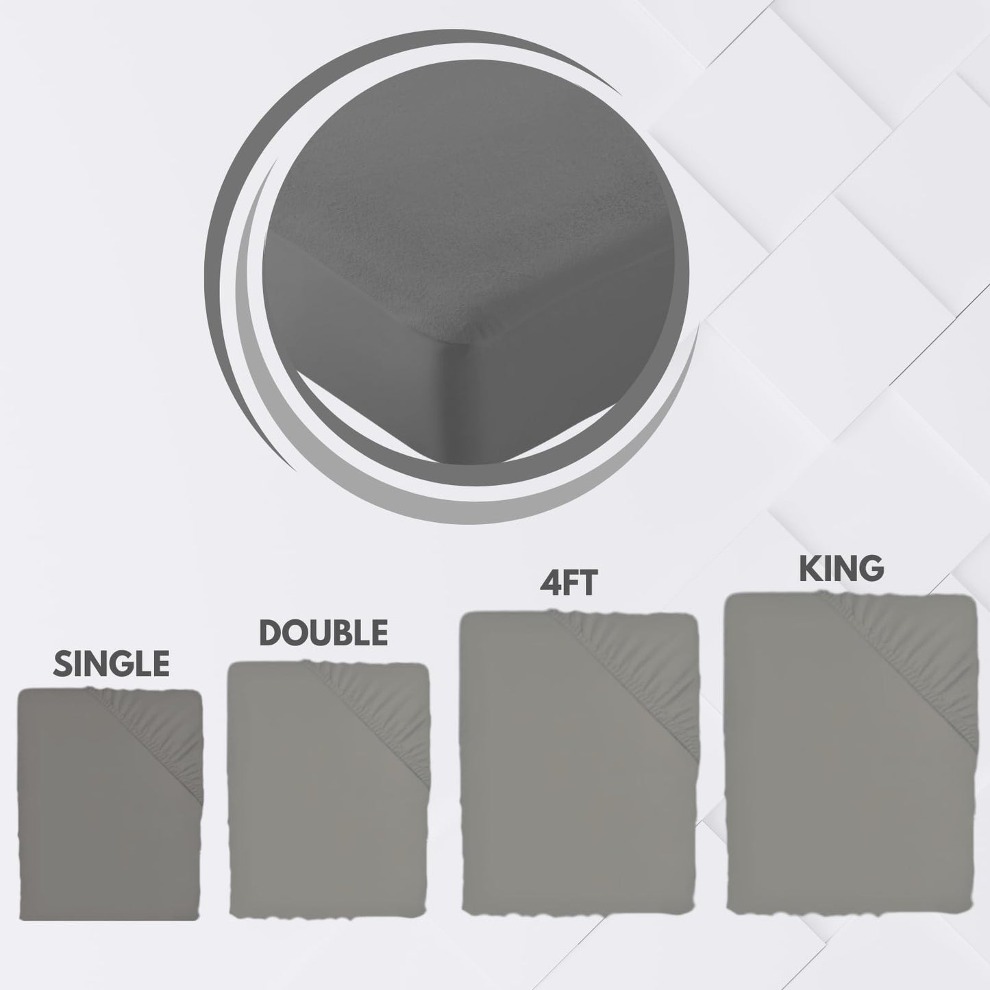 NFK Textile 41 cm Depth Fitted Terry Towel Mattress Protector Waterproof Fitted Sheet Breathable Mattress Topper Cover Bed Sheets