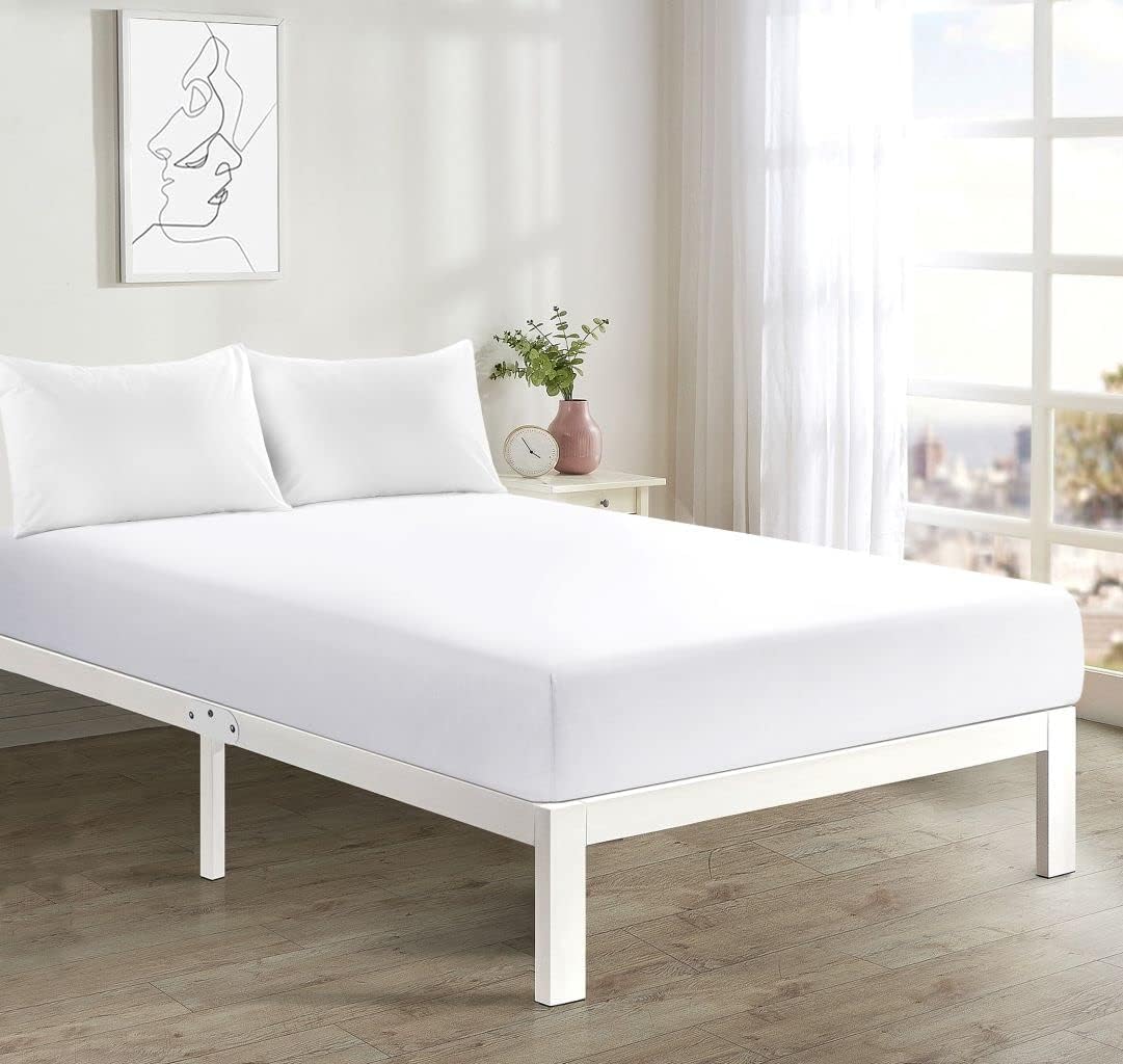100% Polycotton 40cm Fitted Sheet Super Soft & Warm Cozy Fitted Sheets for Adjustable Bed Extra Deep Fitted Sheet