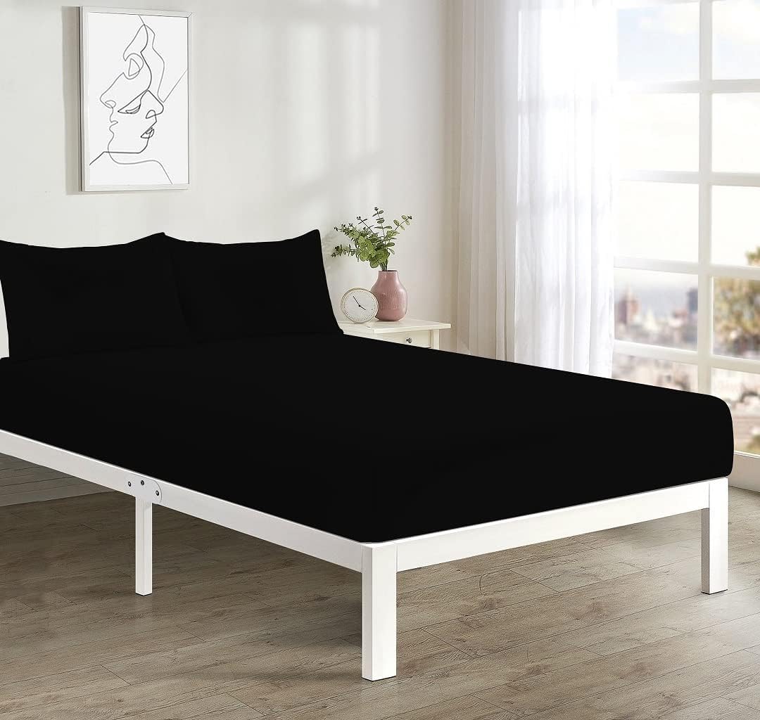 100% Polycotton 40cm Fitted Sheet Super Soft & Warm Cozy Fitted Sheets for Adjustable Bed Extra Deep Fitted Sheet