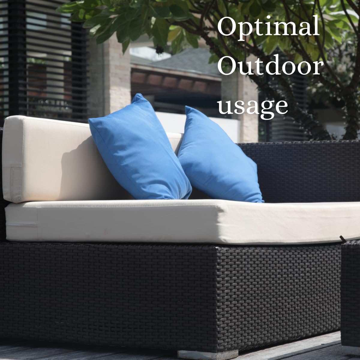 NFK Textile Waterproof Garden Pillow Covers Soft Cushion Cover Furniture Decorative Indoor & Outdoor Living Room Cushion Seats Patio (Teal, Pack of 1 (60x60 cm))
