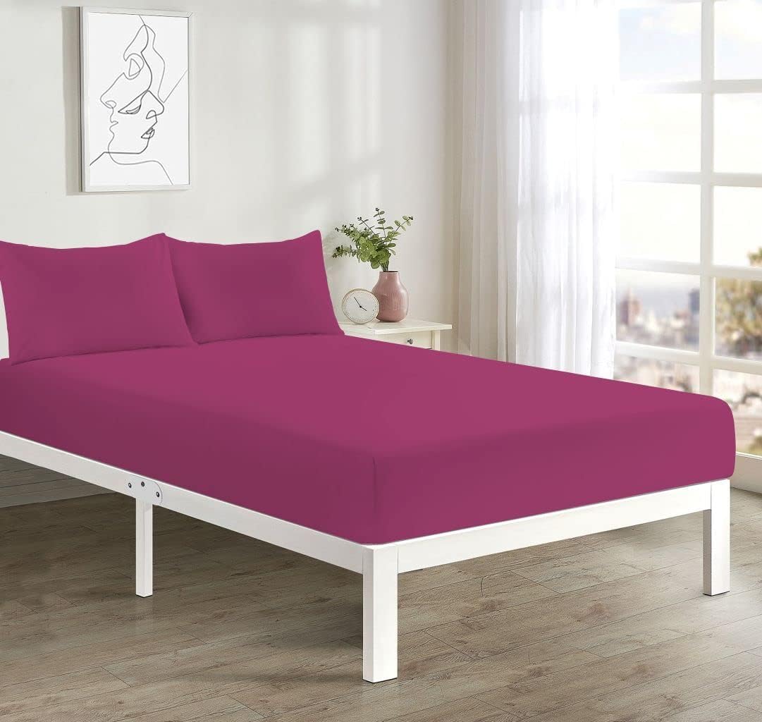 100% Polycotton 40cm Fitted Sheet Super Soft & Warm Cozy Fitted Sheets for Adjustable Bed Extra Deep Fitted Sheet