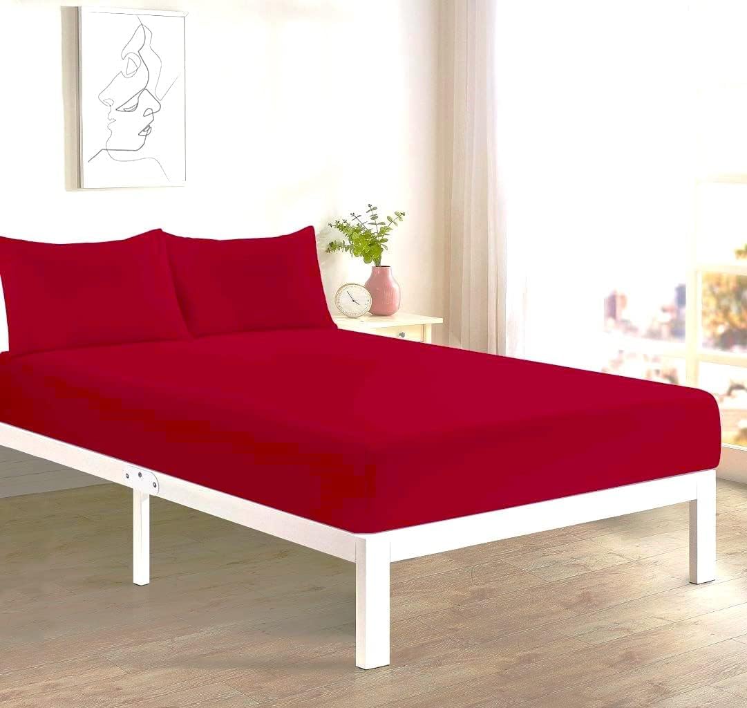 100% Polycotton 40cm Fitted Sheet Super Soft & Warm Cozy Fitted Sheets for Adjustable Bed Extra Deep Fitted Sheet