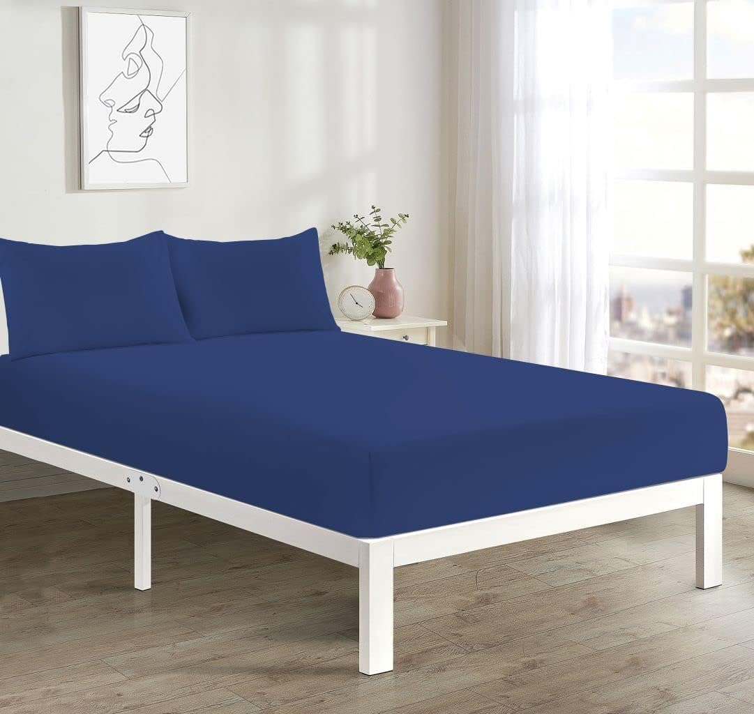 100% Polycotton 40cm Fitted Sheet Super Soft & Warm Cozy Fitted Sheets for Adjustable Bed Extra Deep Fitted Sheet