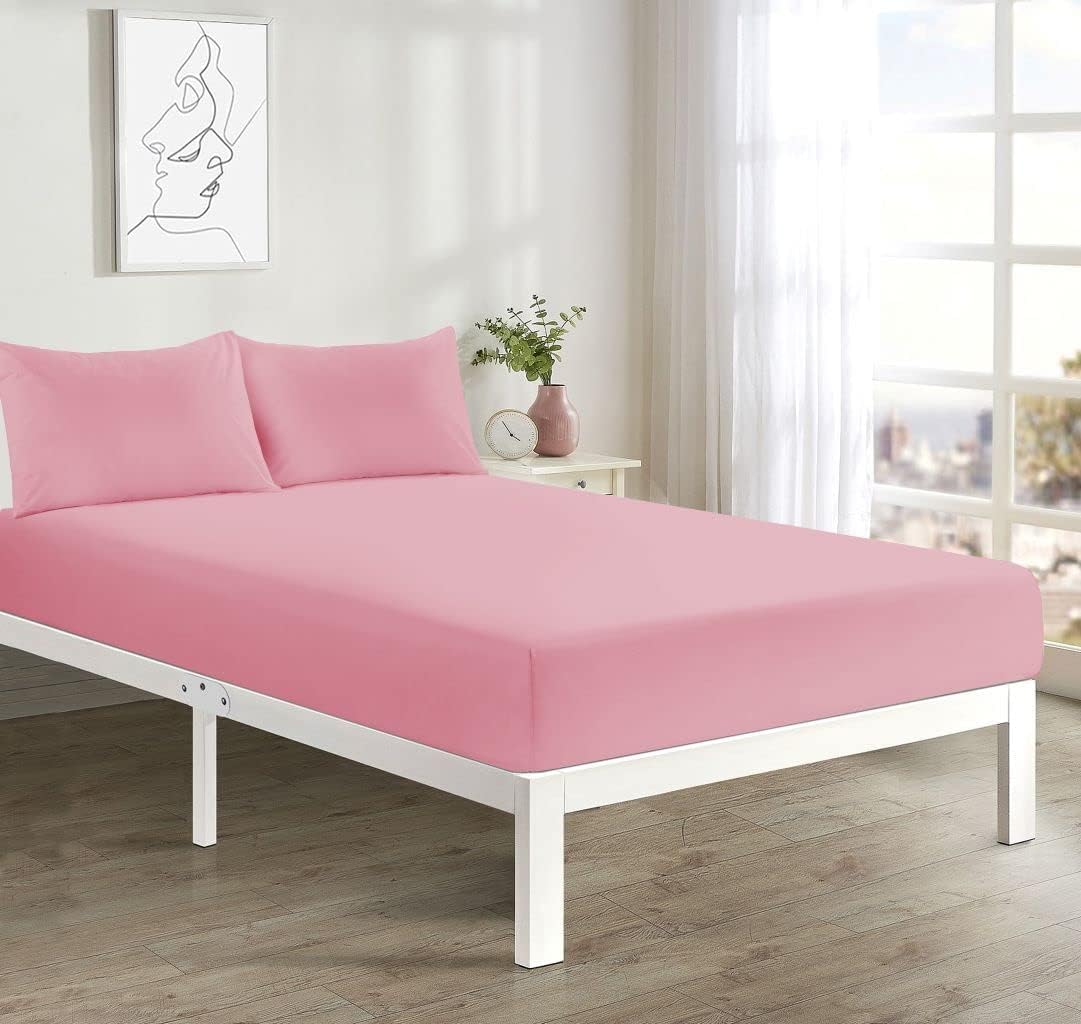 100% Polycotton 40cm Fitted Sheet Super Soft & Warm Cozy Fitted Sheets for Adjustable Bed Extra Deep Fitted Sheet