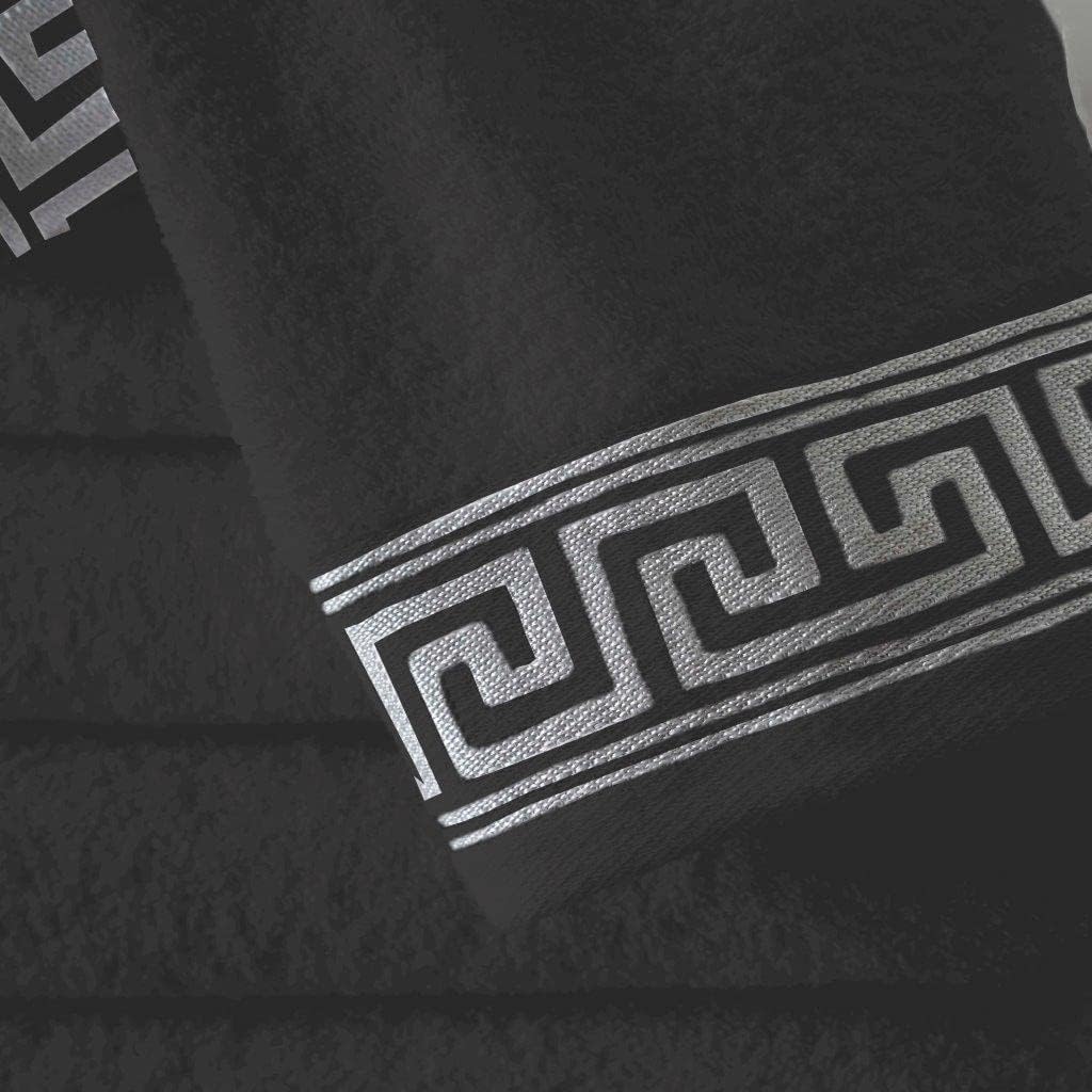 NFK Textile Greek Key Towels Luxury Hotel Quality Embroidered 100% Egyptian Cotton 8 pcs Bale Set & Bath Sheets