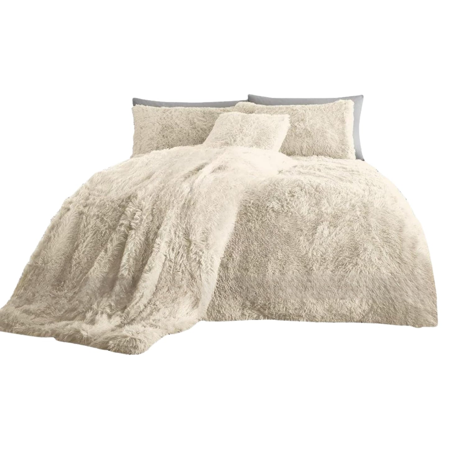 NFK Textile Snuggle Scape Fleece Duvet Set Luxury Bedding Super Soft Warm & Cosy Fluffy Fur Duvet Set