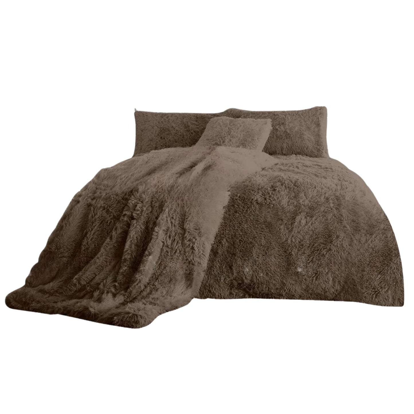 NFK Textile Snuggle Scape Fleece Duvet Set Luxury Bedding Super Soft Warm & Cosy Fluffy Fur Duvet Set