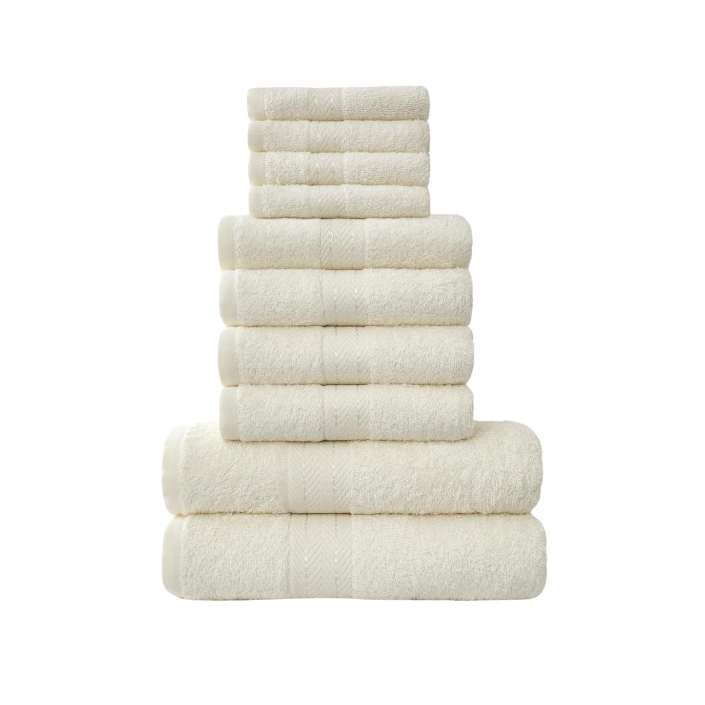 NFK TEXTILE Ultimate Luxury Towel Set - 10 Piece 100% Egyptian Cotton, Soft, Absorbent & Extra Large 4 Face, 4 Hand, 2 Bath Towels