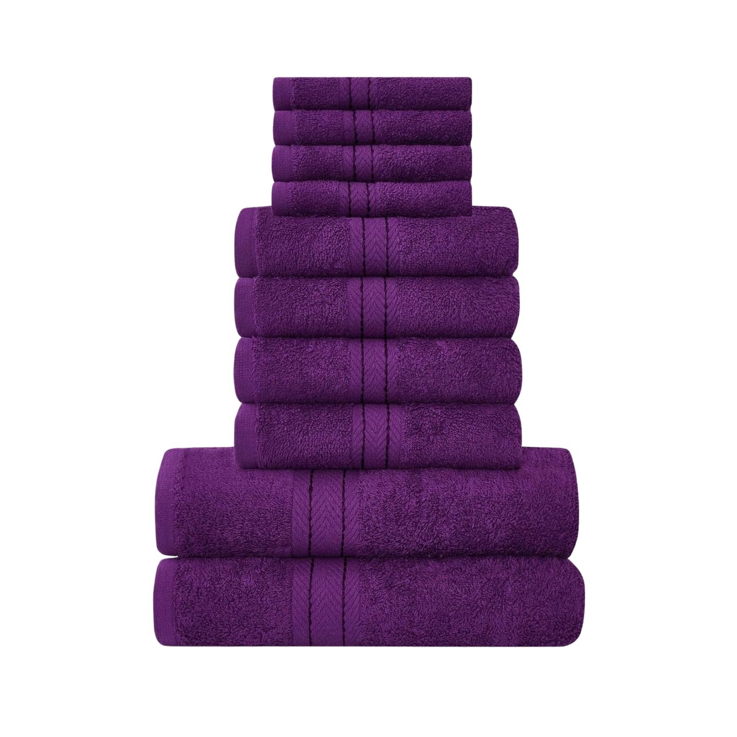 NFK TEXTILE Ultimate Luxury Towel Set - 10 Piece 100% Egyptian Cotton, Soft, Absorbent & Extra Large 4 Face, 4 Hand, 2 Bath Towels