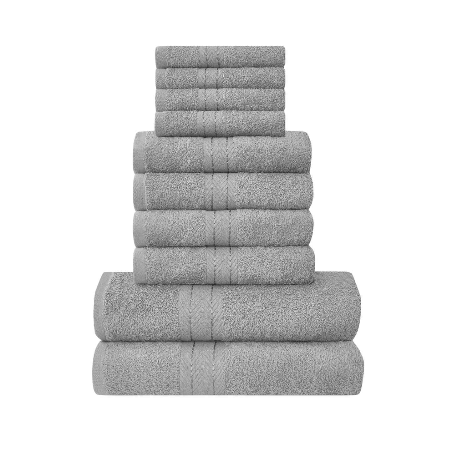 NFK TEXTILE Ultimate Luxury Towel Set - 10 Piece 100% Egyptian Cotton, Soft, Absorbent & Extra Large 4 Face, 4 Hand, 2 Bath Towels