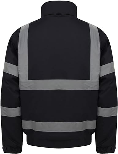 NFK TEXTILE Hi Vis Bomber Jacket High Visibility Work Wear Hi Vis Safety Waterproof Work Wear Bomber Jackets Reflective Security Jackets