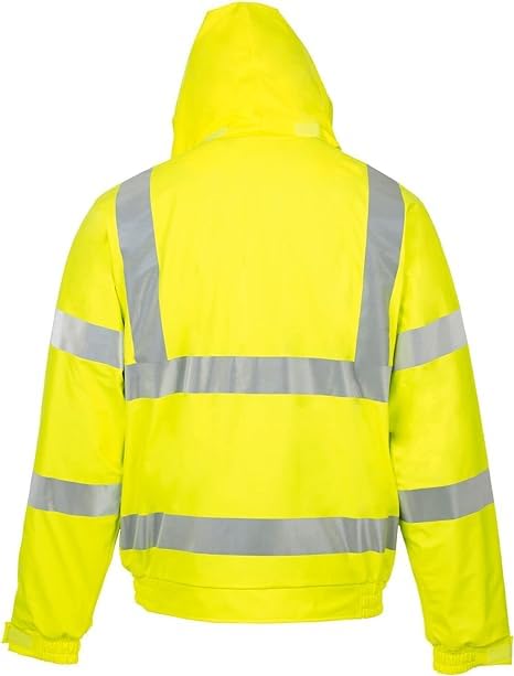 NFK TEXTILE Hi Vis Bomber Jacket High Visibility Work Wear Hi Vis Safety Waterproof Work Wear Bomber Jackets Reflective Security Jackets