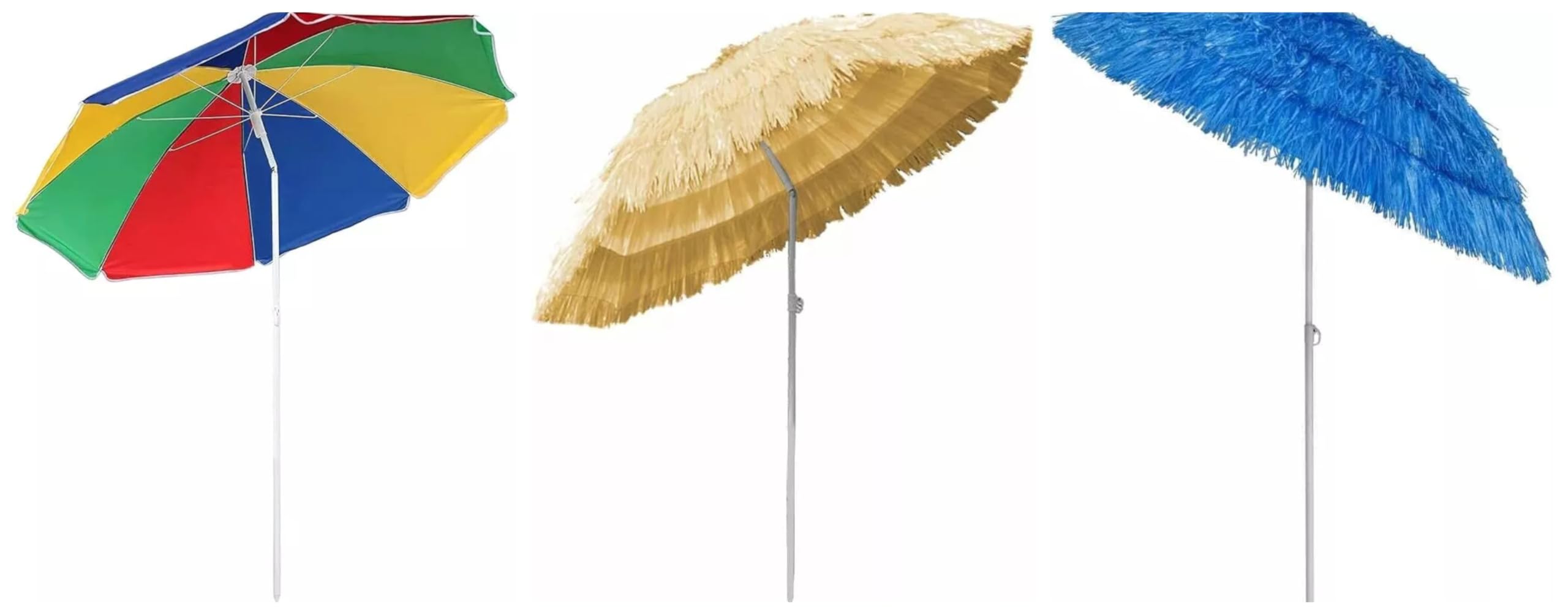 NFK Textile Umbrella Thatched Folding Function Weather Resistant Outdoor Hawaiian Style Umbrella with Tilt Patio Sunshade Sun Garden Beach Umbrella