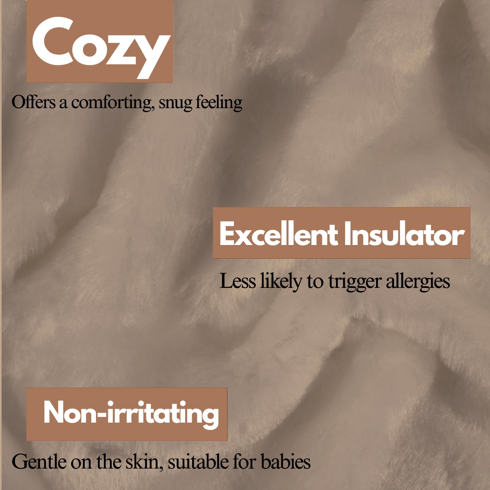 NFK Faux Fur Fleece Throw Blanket