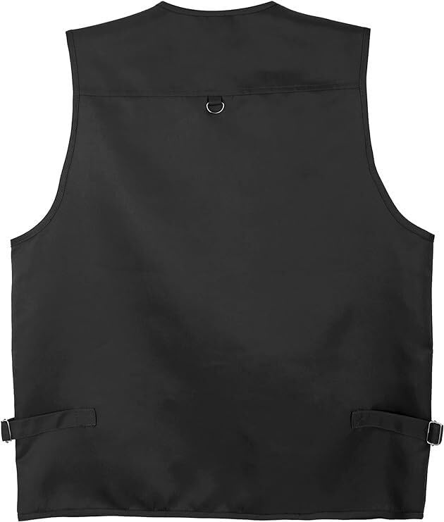 NFK Textile 100% Polycotton Men’s Fisherman Vest Hiking & Outdoor Body Warmer Gillet Utility Multi Pocket Work Wear Fishing & Hunting Vest Black Jackets