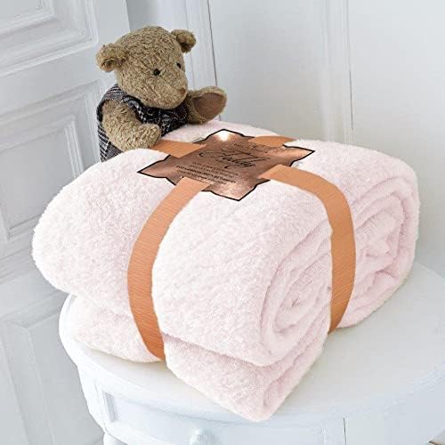 NFK TEXTILE Teddy Bear Throws Super Soft Luxurious Warm Cozy Sofa Settee Bed Sherpa Fleece Blankets Non-Allergic Travel Kids Adults Blankets