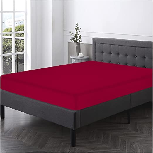 NFK TEXTILE Plain Style PolyCotton Fitted Bedsheets with Long-Lasting Color and Easy Care Bedding Fitted Sheets