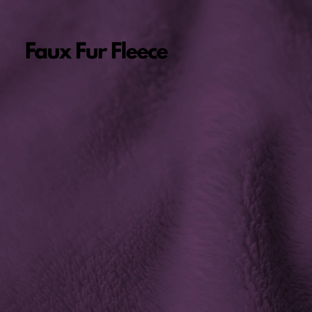 NFK Faux Fur Fleece Throw Blanket