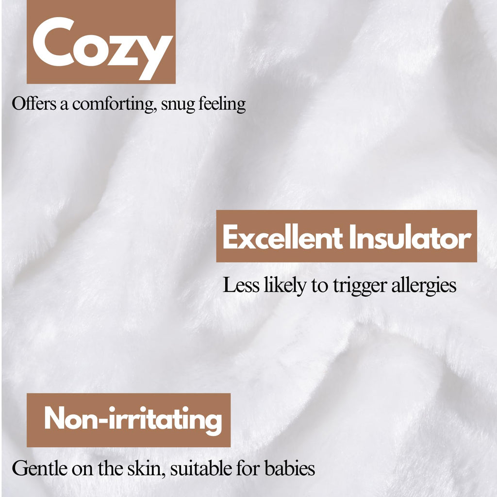 NFK Faux Fur Fleece Throw Blanket