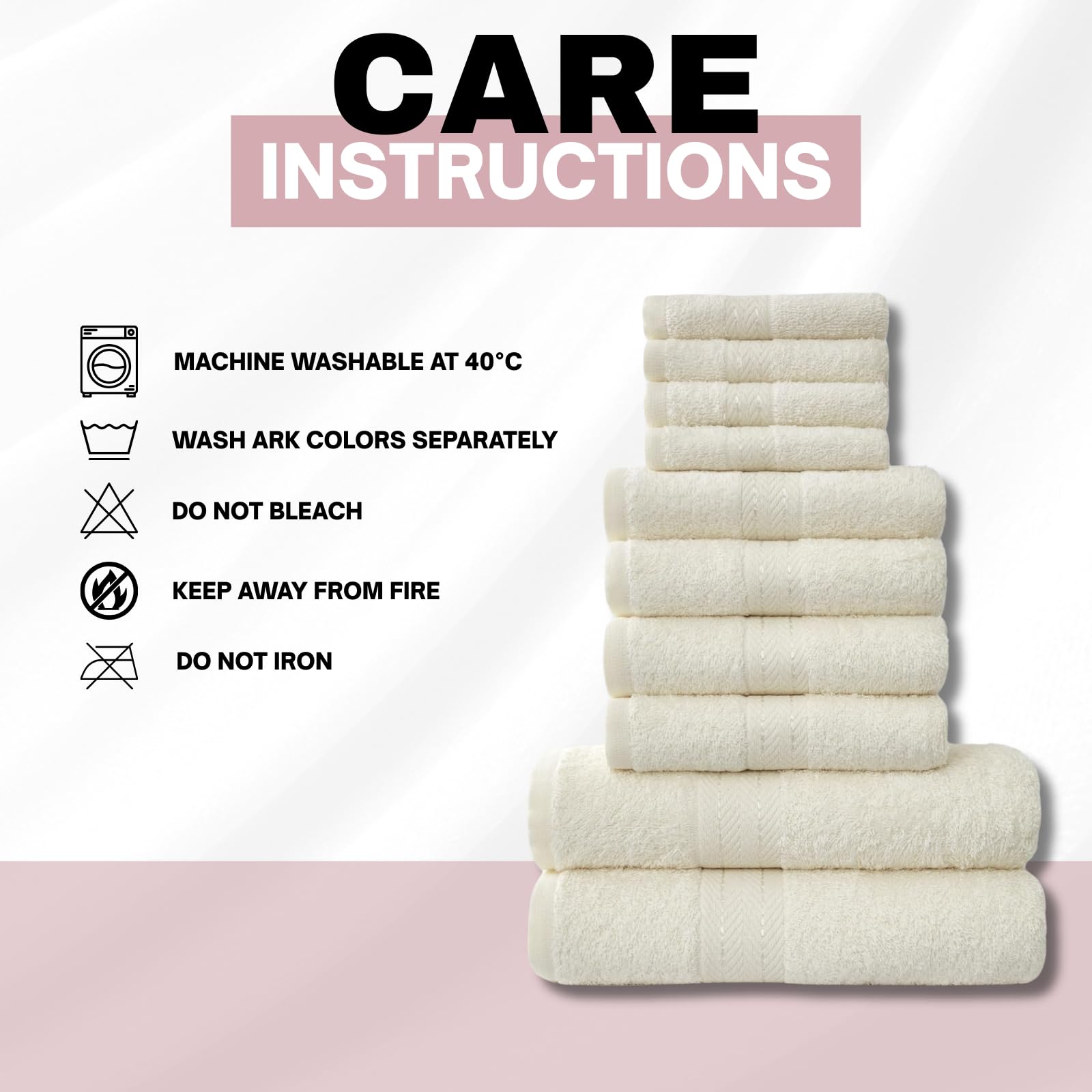NFK TEXTILE Ultimate Luxury Towel Set - 10 Piece 100% Egyptian Cotton, Soft, Absorbent & Extra Large 4 Face, 4 Hand, 2 Bath Towels
