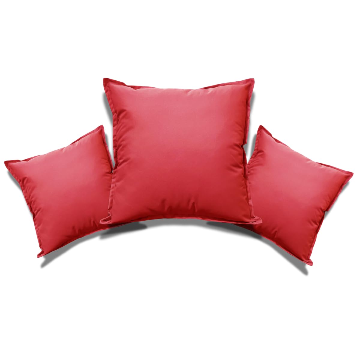 NFK Textile Waterproof Garden Pillow Covers Soft Cushion Cover Furniture Decorative Indoor & Outdoor Living Room Cushion Seats Patio (Red, Pack of 1 (60x60 cm))