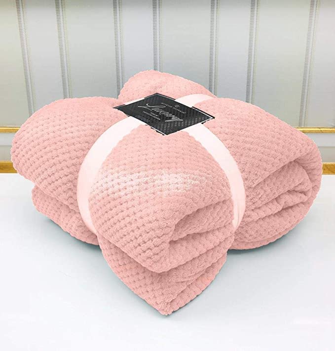 NFK Popcorn Throw Waffle Cloud Style Blanket Soft Warm Cosy Bed And Sofa Fleece Blanket