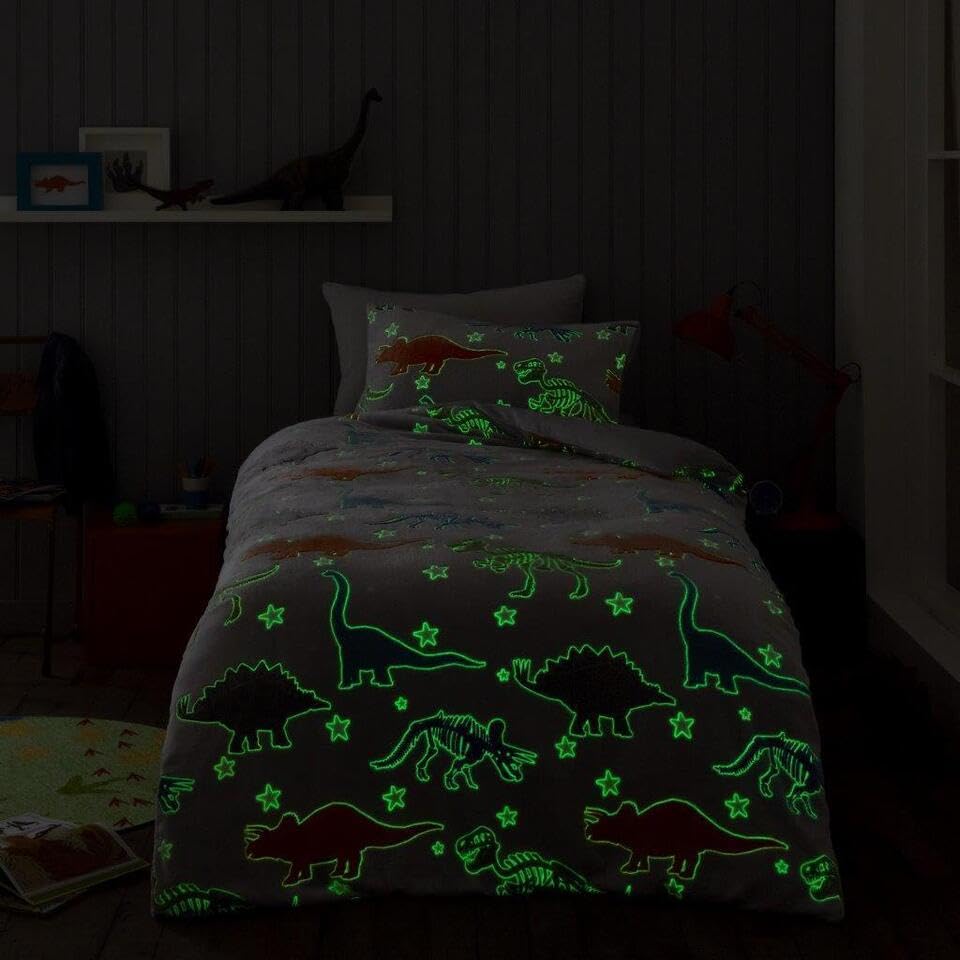 NFK TEXTILE Teddy Fleece Glow in The Dark Duvet Cover Sets Soft Warm & Cozy Fleece Winter Quilt Cover Bedding Set Kids Adult Duvet Covers