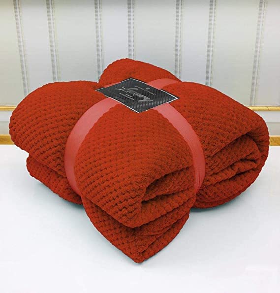NFK Popcorn Throw Waffle Cloud Style Blanket Soft Warm Cosy Bed And Sofa Fleece Blanket