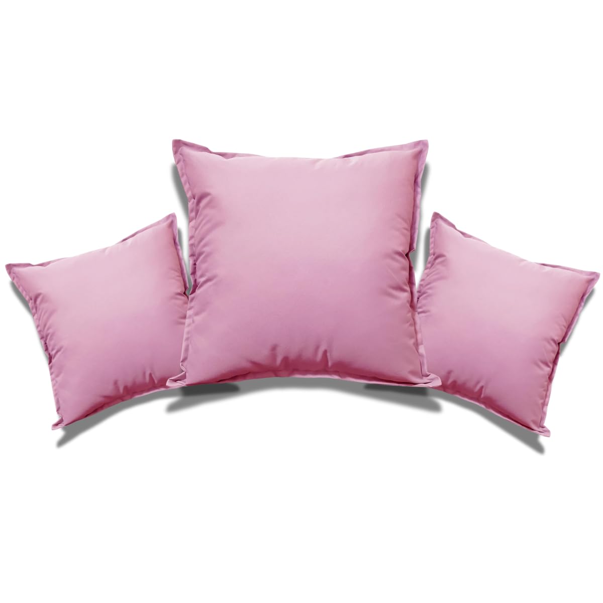 NFK Textile Waterproof Garden Pillow Covers Soft Cushion Cover Furniture Decorative Indoor & Outdoor Living Room Cushion Seats Patio (Pink, Pack of 2 (45x45 cm))