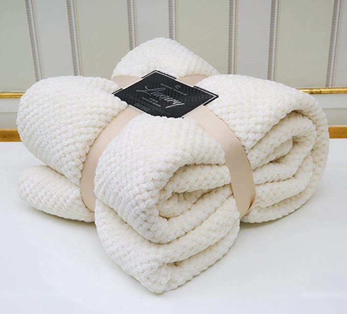 NFK Popcorn Throw Waffle Cloud Style Blanket Soft Warm Cosy Bed And Sofa Fleece Blanket