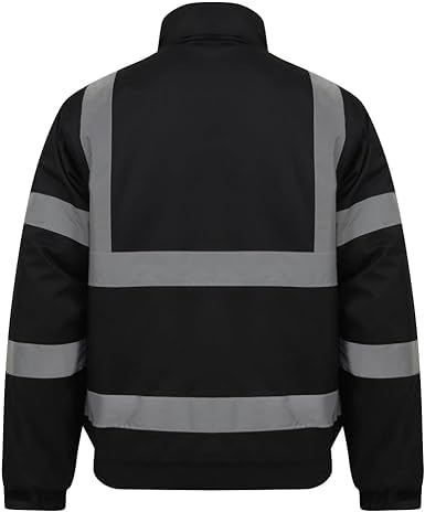 NFK TEXTILE Hi Vis Bomber Jacket High Visibility Work Wear Hi Vis Safety Waterproof Work Wear Bomber Jackets Reflective Security Jackets