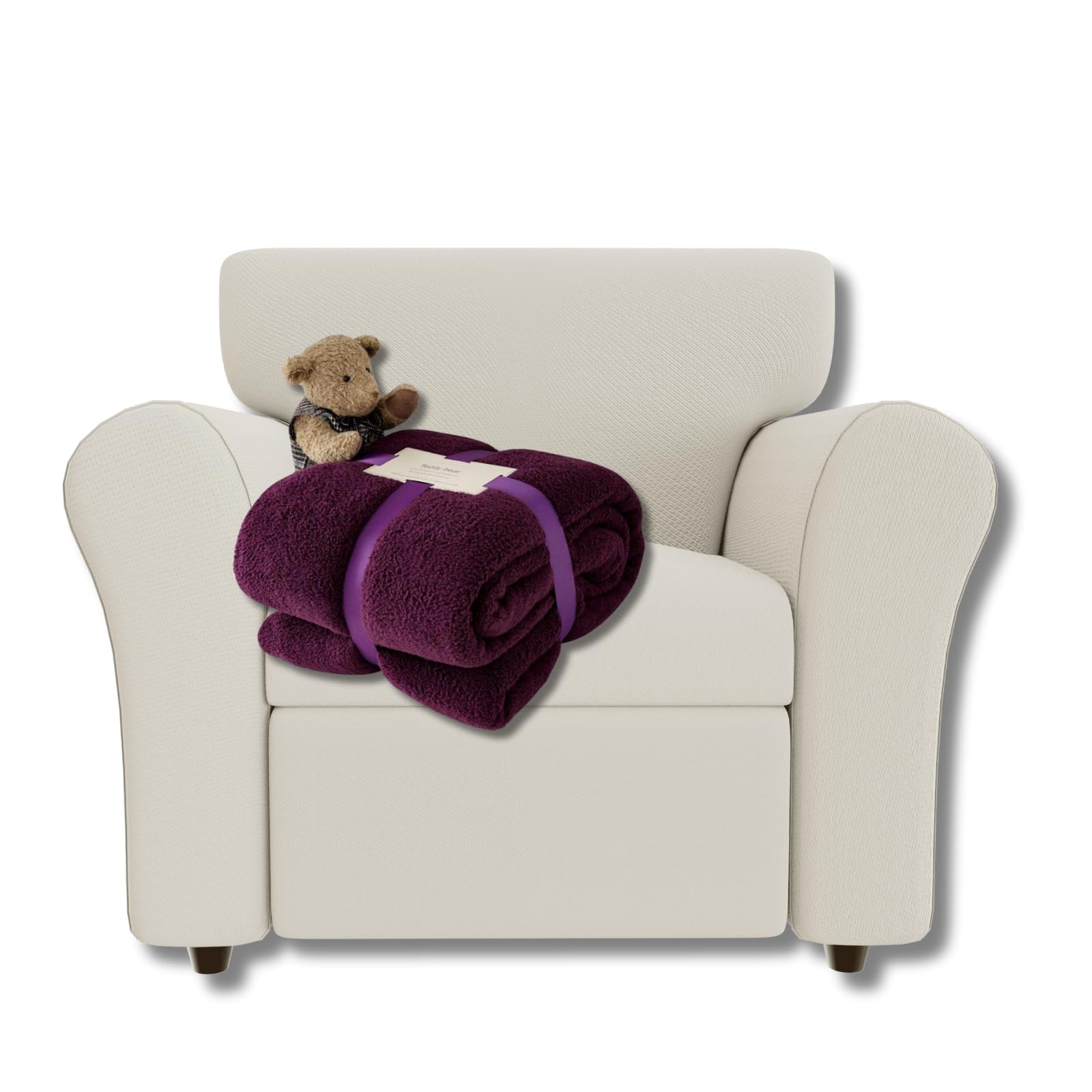 NFK TEXTILE Teddy Bear Blanket - Lightweight Sherpa Fleece 100% Polyester Ultra Plush Snuggle Comfort for Sofa, Settee Premium Soft & Cozy Throw