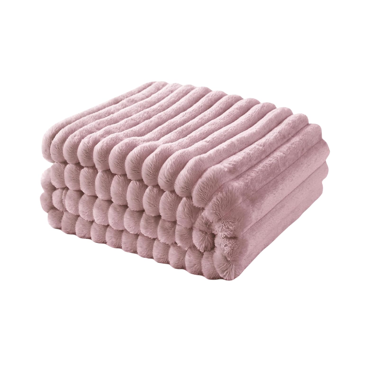 Luxury Chunky Ribbed Throw Blanket - Fluffy Sherpa Fleece, Thermal Warmth & Hypoallergenic - Cozy Extra Large Throws for Sofa, Bed, Couch