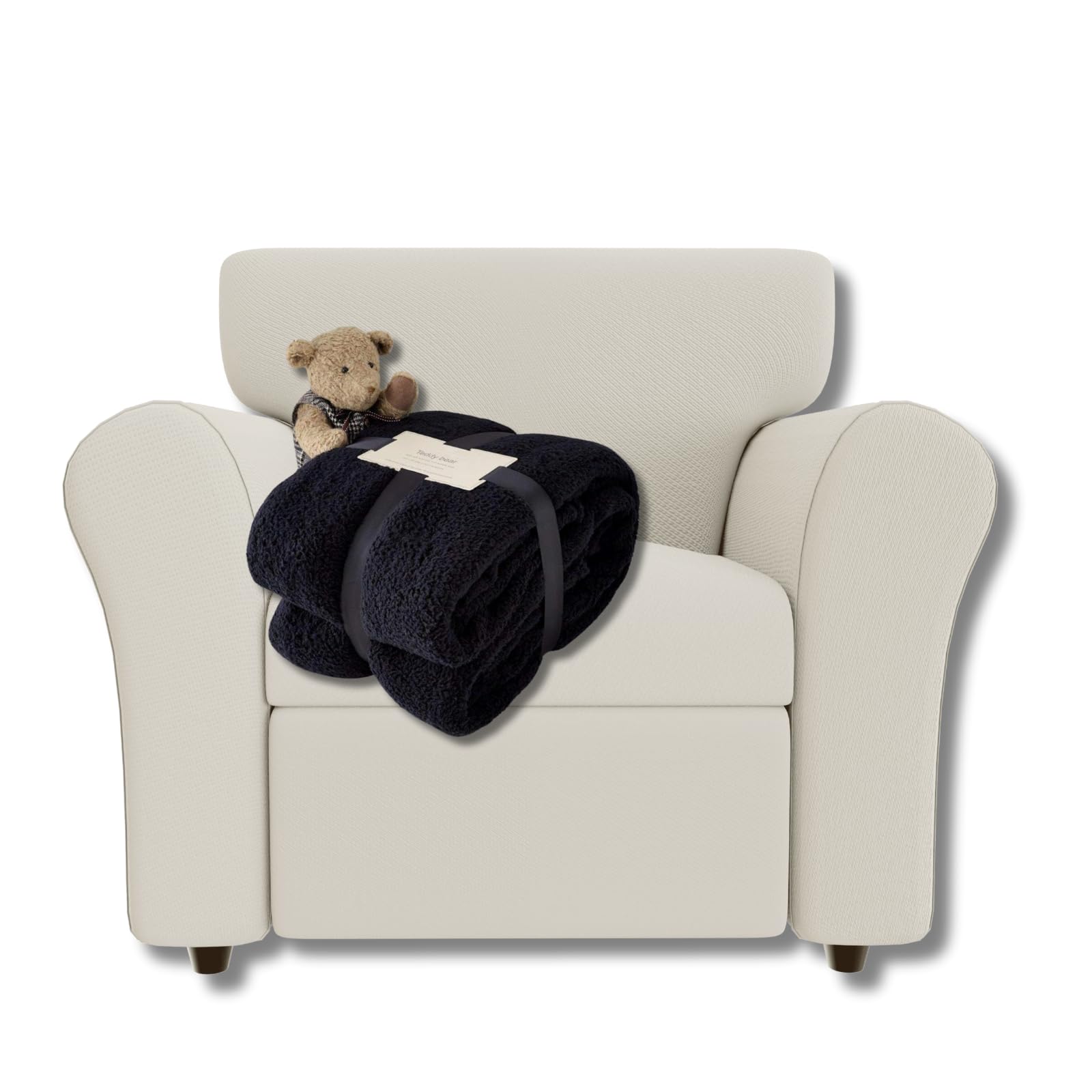 NFK TEXTILE Teddy Bear Blanket - Lightweight Sherpa Fleece 100% Polyester Ultra Plush Snuggle Comfort for Sofa, Settee Premium Soft & Cozy Throw