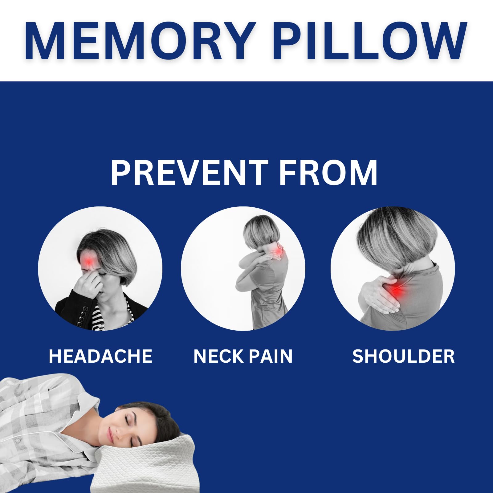 NFK Textile Responsive Pillow for Neck and Shoulder Support - Ideal for Side Sleepers with Removable Cover