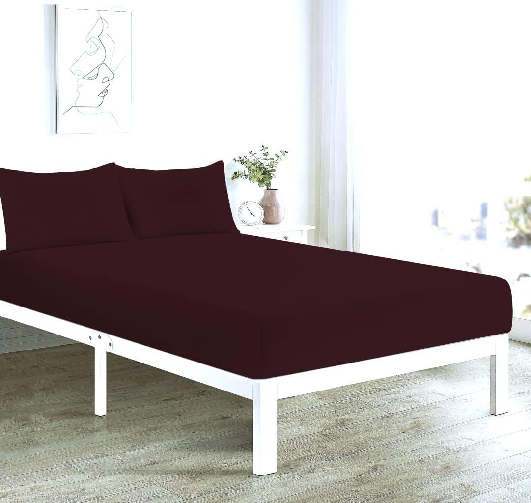 100% Polycotton 40cm Fitted Sheet Super Soft & Warm Cozy Fitted Sheets for Adjustable Bed Extra Deep Fitted Sheet